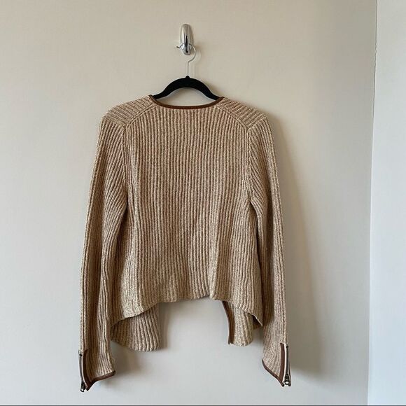 LUCKY Brand-Open Knit Zipper Cuff Cardigan (Large) - Picture 2 of 11